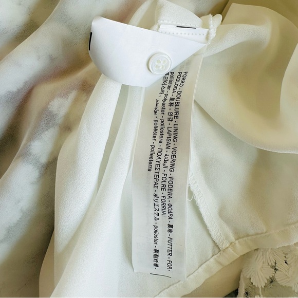 ZARA TEXTURED WEAVE MINI DRESS LACE FLORAL BOHO FLOWY Size Medium - Picture 8 of 8